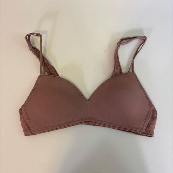 Aerie Brown Lace Strap Back Wireless Bra Size 32B - Picture 1 of 5
